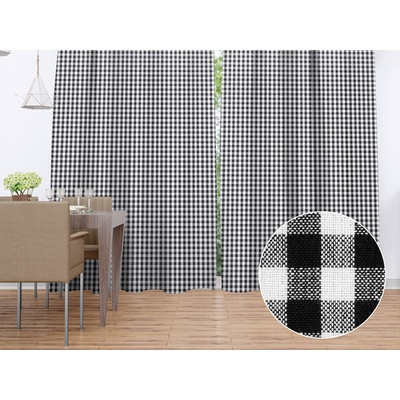 Biante Bavlnený záves Olivia OL-015 Čierno-biela kocka malá 140x180 cm