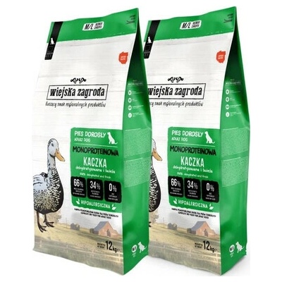Wiejska Zagroda Monoproteín Kačica chrumky M/L 2 x 12 kg