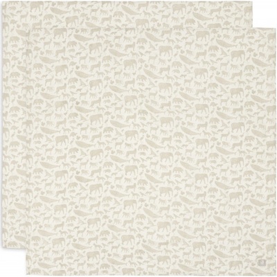 Jollein zavinovacie 115x115cm Animals Nougat 2 ks