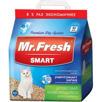 Екопром Mr. Fresh Smart clumping - Еко постелка за дългокосмести котки, 4, 5 литра, 2, 2 кг, Русия F604