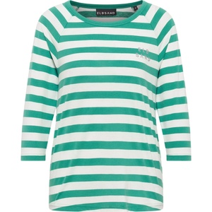 ELBSAND Дамска тениска ELBSAND Women's Celin T-Shirt - Malachite / Cloud White / Stripe (916-2676-1213)