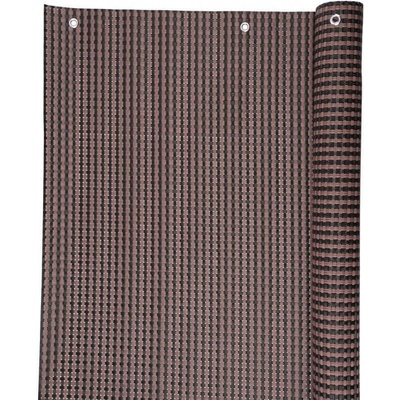 Strend Pro Zástena Polyratan 77 0,9x3 m, UV, 800 g/m², hnedá-čierna, tieniaca na balkón, s okami