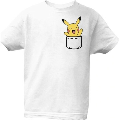 T-shock tričko Pikachu tričko Pikaču Pokémon dětské Bílá