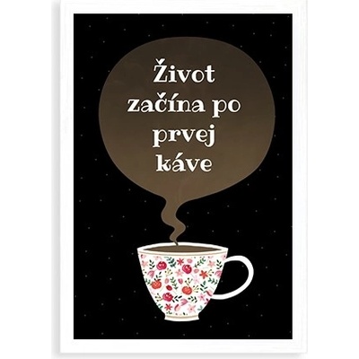 Plagát Káva - biely rámček 20x30 - 55032