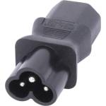 Lindy Преходник Lindy, от IEC C6 Cloverleaf (м) към IEC C13 (ж), черно (LNY-30450)
