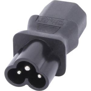 Lindy Преходник Lindy, от IEC C6 Cloverleaf (м) към IEC C13 (ж), черно (LNY-30450)