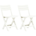 vidaXL Сгъваеми столове 2 бр. Пластмаса, бели (48786)