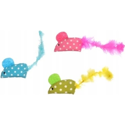 Flamingo hračka pro kočku myš s Catnipem a peřím 17 cm