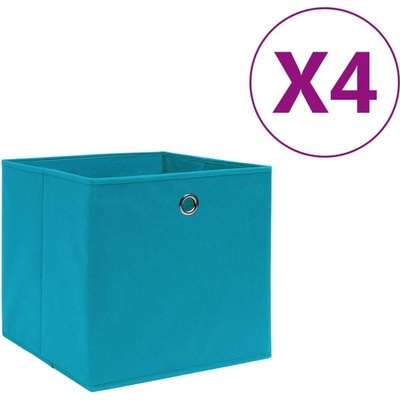 Greatstore Úložné boxy 4 ks netkaná textilie 28 x 28 x 28 cm bledě modré