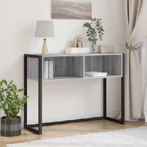 vidaXL Крайна масичка Сив Сонома 100 x 36 x 75 см Инженерна дървесина (886693)