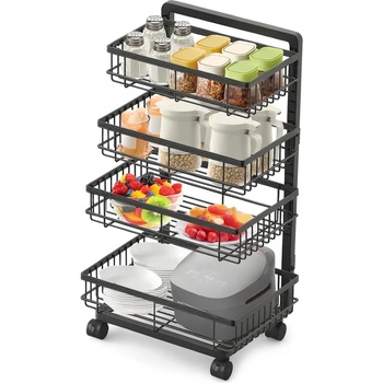 Servírovací stolek kolečka kov černá NoBi DALAS