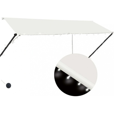 Dekorhome Zatahovací markýza s LED světlem 300x150 cm Krémová
