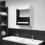 vidaXL LED шкаф с огледало за баня, сияйно бяло, 50x14x60 см (326486)