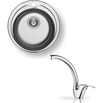 Image 1 of Pyramis Комплект мивка Kiba Ф48 и Смесител Sereno за кухня