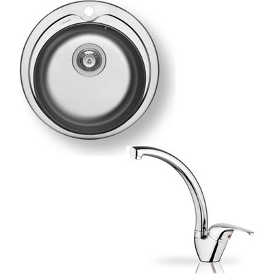 Pyramis Комплект мивка Kiba Ф48 и Смесител Sereno за кухня