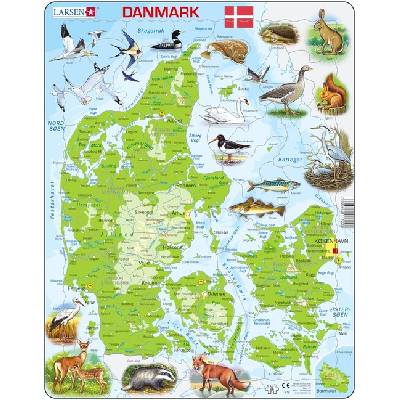 LARSEN Puzzle - Mapa Dánsko