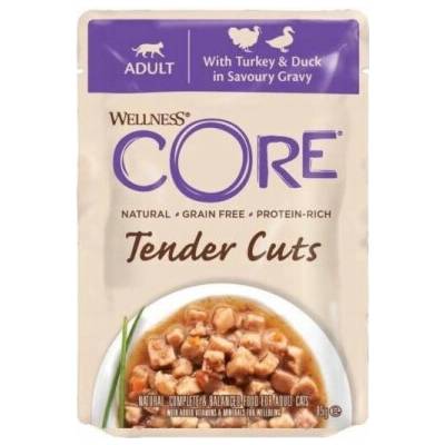 Brit Core Tender Cuts mokré krmivo pro dospělé kočky s krůtou a kachnou v omáčce, 85 g, sáček, 8 ks/DISPLEJE