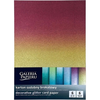 Galeria Papieru Kreativní papír A4 třpytivý - 230 g/m2, mix barev, 6 listů