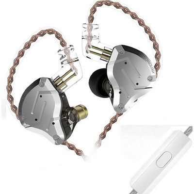 KZ Audio KZ ZS10 PRO, HiFi слушалки с микрофон, сребристи