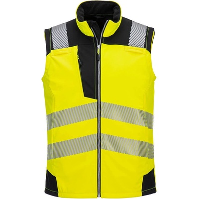 Portwest hi-vis pw325 / Светлоотразителна софтшел жилетка pw3 - hv жълто/черно xxxl (pw325ybrxxxl)