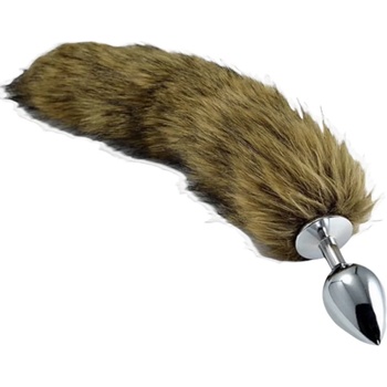 Image 1 of Метален анален плъг с опашка, 7см. - Metal Anal Tail Brown (LVTOY00210)
