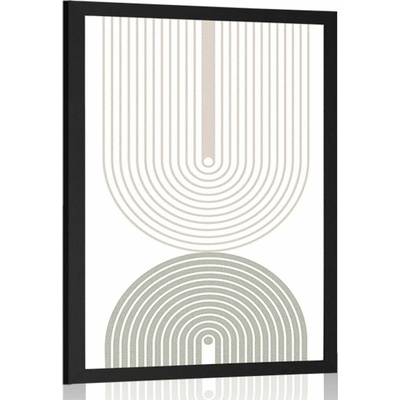Plakát minimalistické duhy Mid-Century - 40x60 no frame