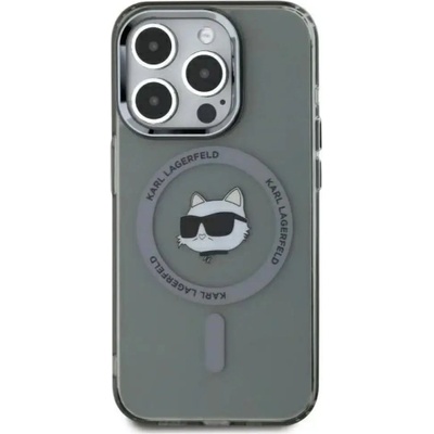 KARL LAGERFELD KLHMP15XHLSCHK iPhone 15 Pro Max 6.7" черен/черен твърд калъф IML Metal Choupette Head MagSafe (3666339284633)