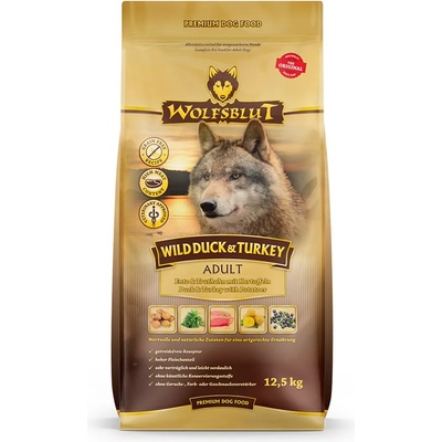 Wolfsblut Дива патица и пуйка за възрастни 12, 5 кг