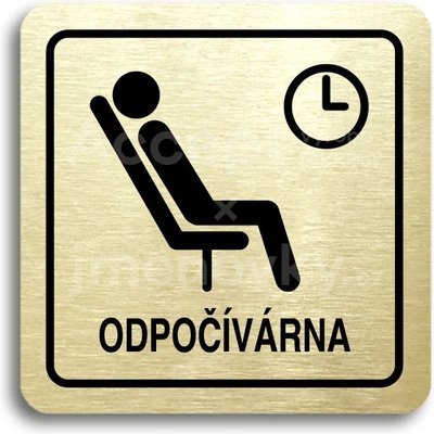 ACCEPT Piktogram odpočívárna III - zlatá tabulka - černý tisk