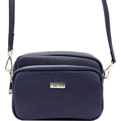 Mia More Malá kožená tmavěcrossbody kabelka no. 062 modrá
