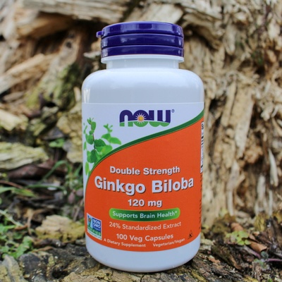 Now Ginkgo Biloba Double Strenght 120 mg 100 rostlinných kapsúl