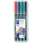 STAEDTLER Комплект маркери за алкохол, OHP, 0, 4 мм, STAEDTLER "Lumocolor 313 S", 4 различни цвята 313 WP4 (313 WP4)