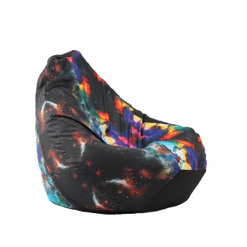 Image 1 of Pufrelax Пуф круша, 220л. , Nirvana Hobbit, Misty Lagoon, Водоустойчив, Перящ се калъф, Пълнеж от Полистиролни перли, принт