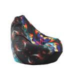 Pufrelax Пуф круша, 220л. , Nirvana Hobbit, Misty Lagoon, Водоустойчив, Перящ се калъф, Пълнеж от Полистиролни перли, принт