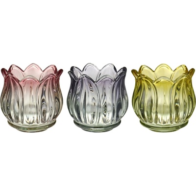 Ib Laursen Skleněný svícínek na čajovou svíčku Tulip Color červený, multi barva, sklo – Zboží Dáma