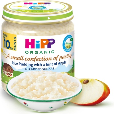 Hipp БИО Мляко с ориз и ябълка 10м+ 200г