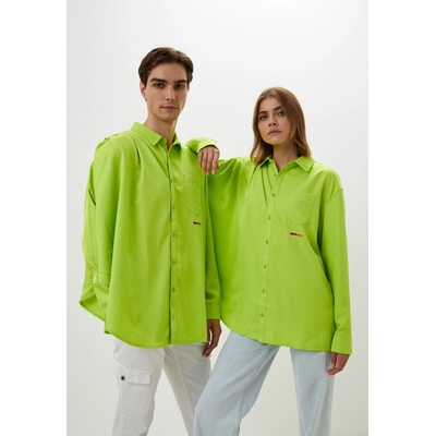 Reebok pánska košeľa dlhý rukáv button down polyester limetková