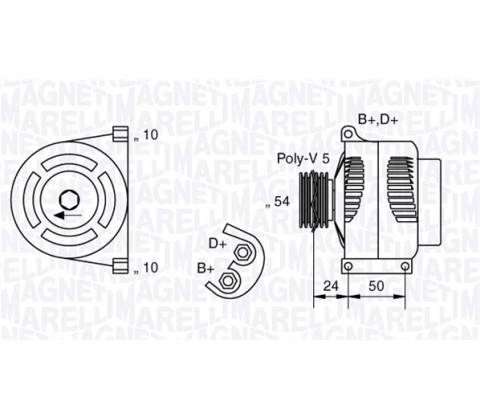 Alternátor MAGNETI MARELLI 063377027010
