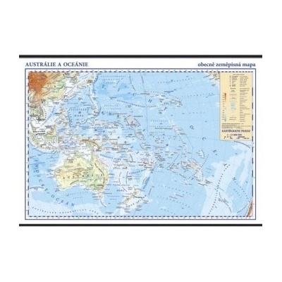 Austrália a Oceánia - školská nástenná zemepisná mapa 1:13 mil./136x96 cm