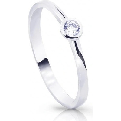 Cutie Diamonds Zásnubný prsteň z bieleho zlata s diamantom DZ8006 10 X 2