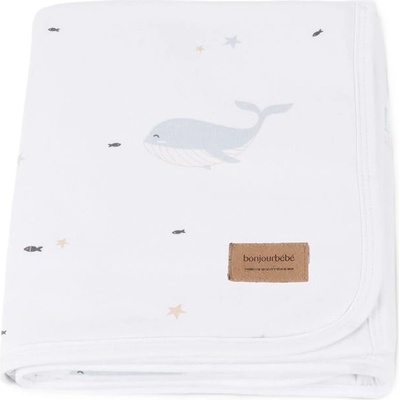 Bonjourbebe Бебешко одеяло Bonjourbebe - Pacific, 65 x 80 cm, бяло (06PA46010)