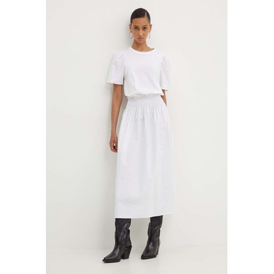 Desigual Памучна рокля Desigual OMAHA в бяло дълга разкроена 24SWVW67 (24SWVW67)