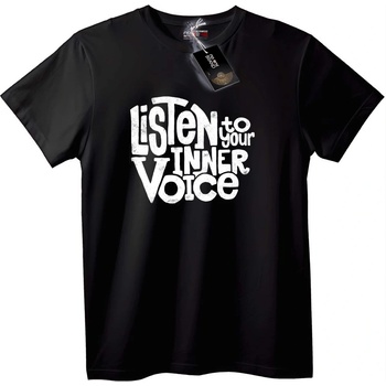 NOONEBRAND Тениска Слушай вътрешния си глас - 2XL, Black