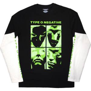 Type O Negative Faces (Sleeve Print Layered) Black & White L Риза (TONLLST17MBW03)