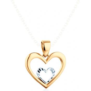 SAVICKI Висулка със сърце Savicki: двуцветно злато