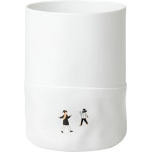 räder Porcelánová váza Snowball Fight, přírodní barva, dřevo, porcelán