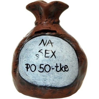 Pokladnička s nápisom - na sex po 50-tke