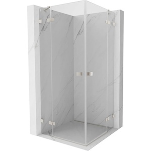 Mexen Lunar Duo люлееща се душ кабина 105 x 105 см, прозрачно, четкан никел - 834-105L-105P-97-00 (834-105L-105P-97-00)