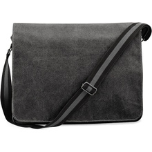 Quadra plátená vintage taška cez rameno QD610 Vintage Black 40 x 30 x 12 cm