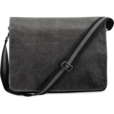 Quadra plátená vintage taška cez rameno QD610 Vintage Black 40 x 30 x 12 cm